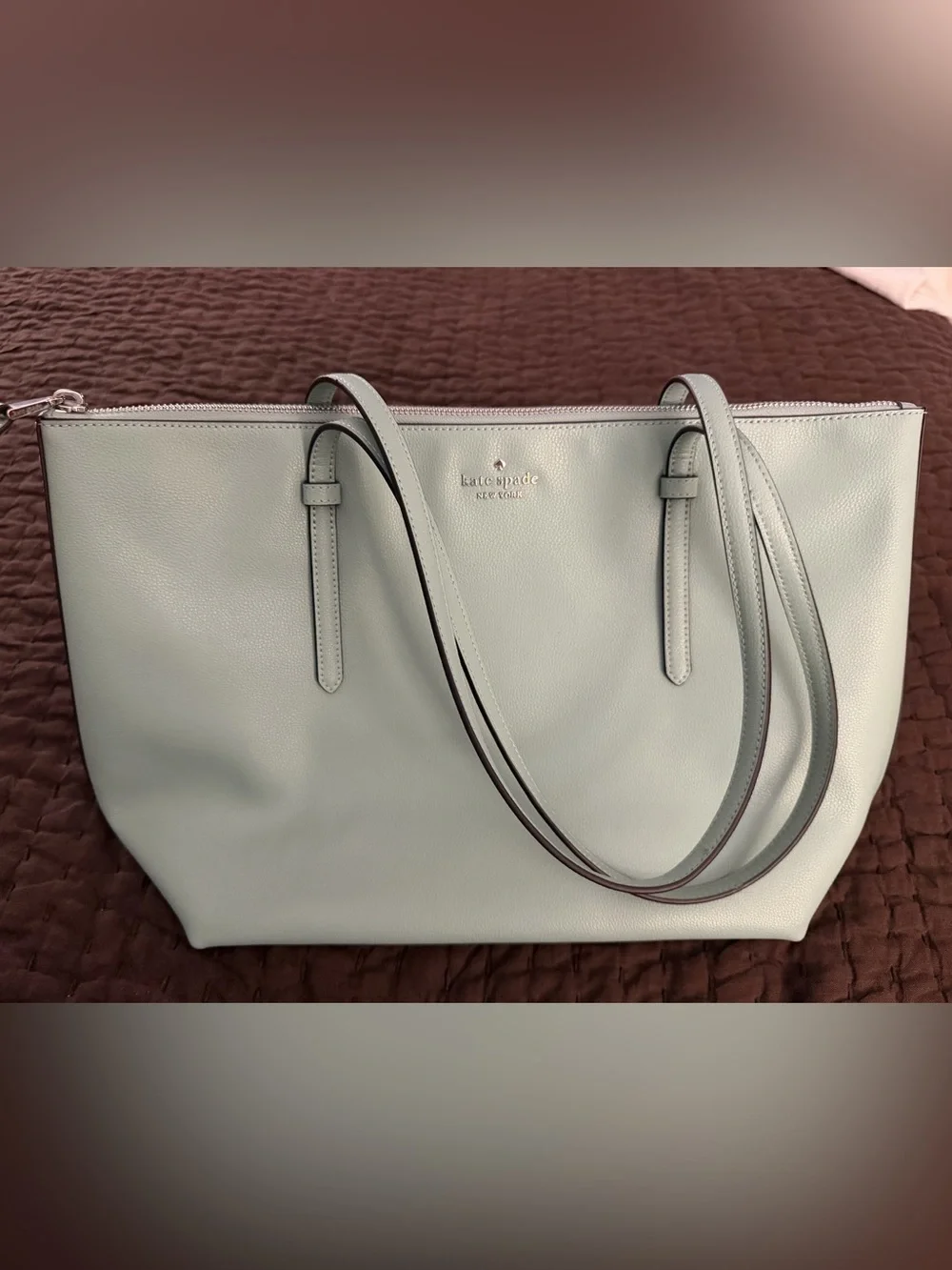 kate spade Pale Blue Leather Double-Handle Tote